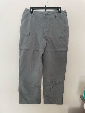 The North Face Convertible Pants Womens Sz 14 Gray  Hiking Outdoor Cargo 3in1
